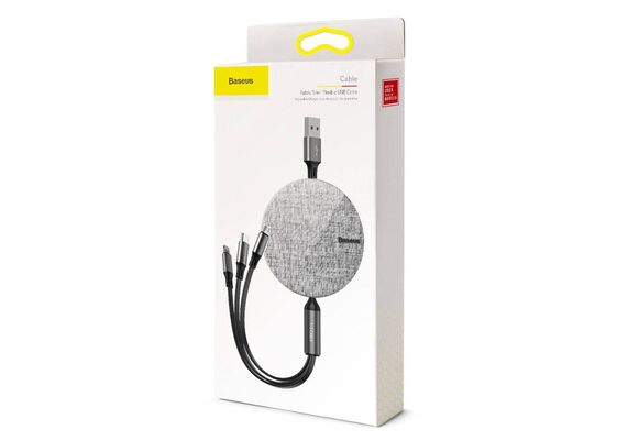 تصویر محصول کابل تبدیل USB به USB-C/ microUSB / لایتنینگ باسئوس مدل CAMLT-BY, رنگ: خاکستری تصویر شماره 5 , - فروشگاه فون پارتس