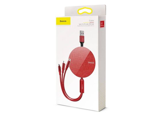 تصویر محصول کابل تبدیل USB به USB-C/ microUSB / لایتنینگ باسئوس مدل CAMLT-BY, رنگ: قرمز تصویر شماره 7 , - فروشگاه فون پارتس