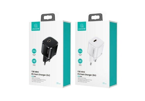 تصویر محصول شارژر برقی یوسمز 20 وات مدل T36, رنگ: مشکی تصویر شماره 2 , - فروشگاه فون پارتس