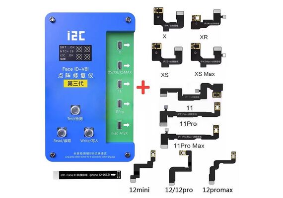 تصویر محصول پروگرامر i2C مدل V8i مخصوص FaceID همراه با 12 فلت  - فروشگاه فون پارتس