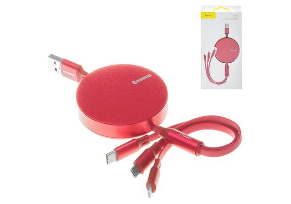 تصویر محصول کابل تبدیل USB به USB-C/ microUSB / لایتنینگ باسئوس مدل CAMLT-BY, رنگ: قرمز تصویر شماره 2 , - فروشگاه فون پارتس